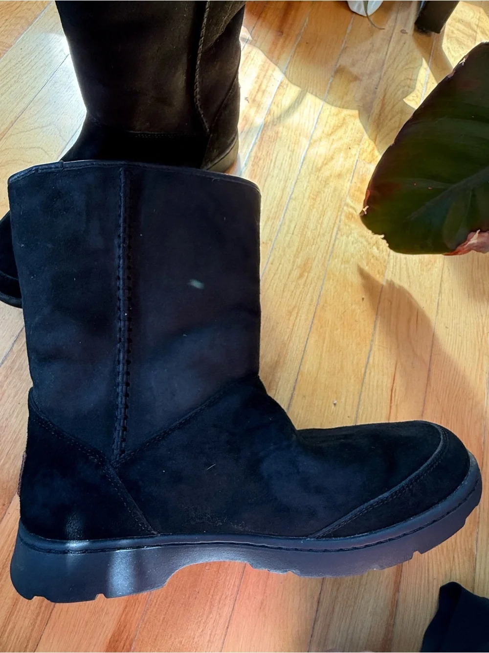UGG Black Suede Tall Waterproof Boots